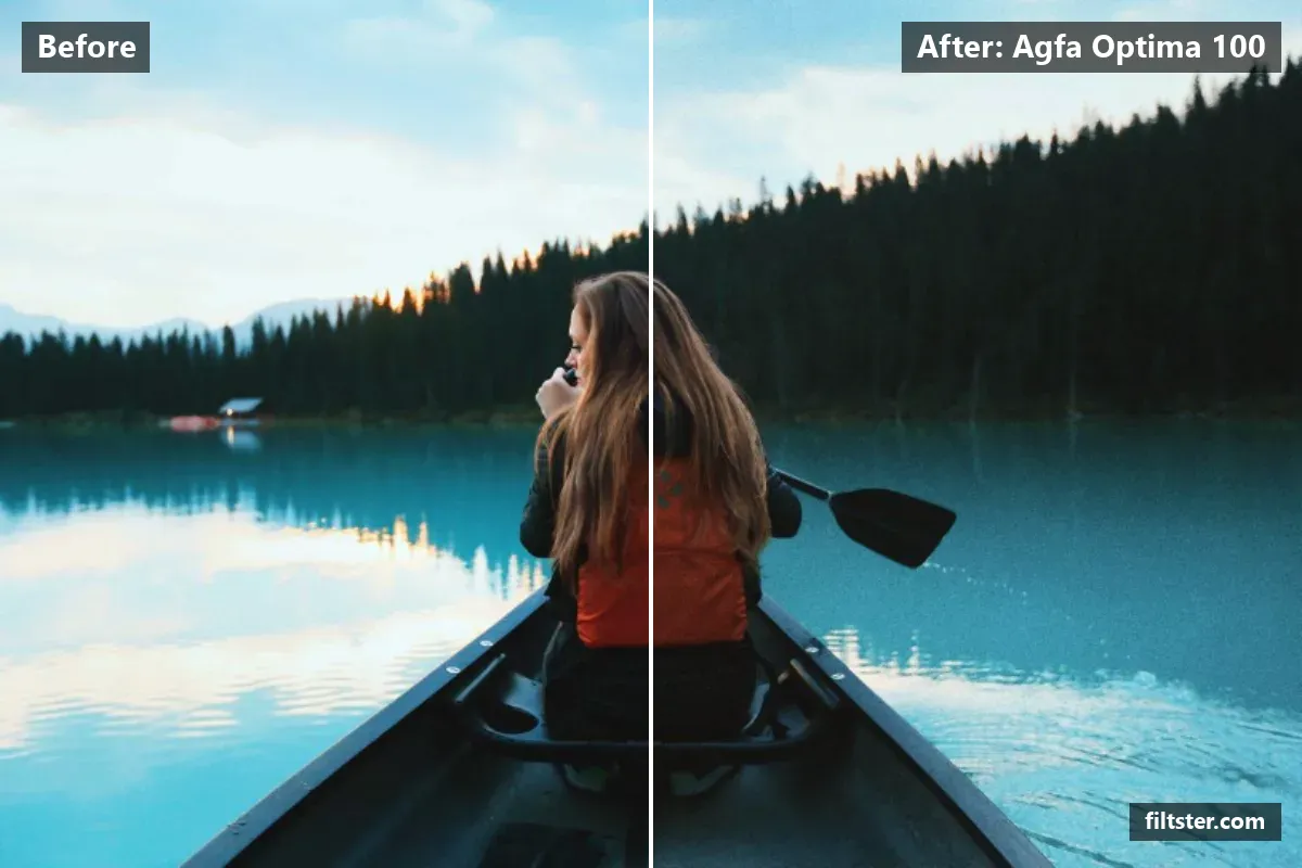 Agfa Optima 100 filter before and after. Adds film grain.