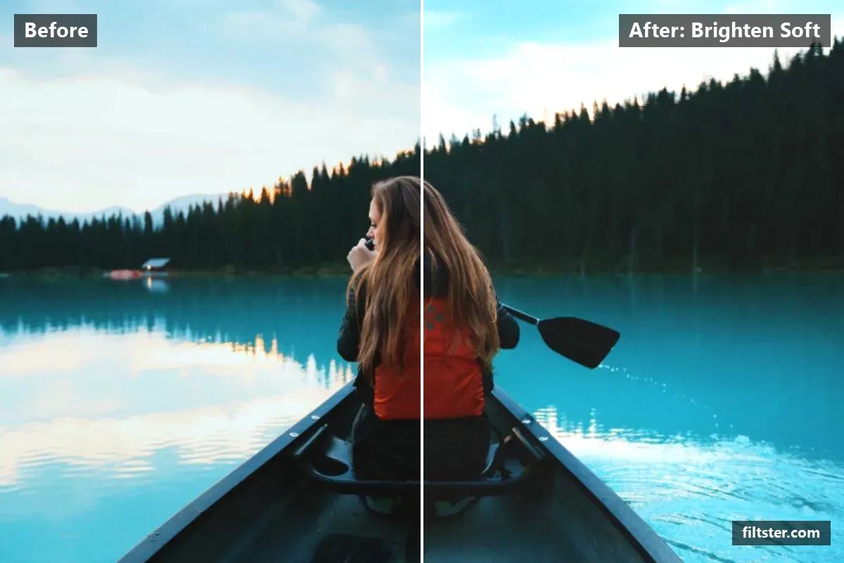 Brighten Soft filter before and after. Brightens the whole frame.