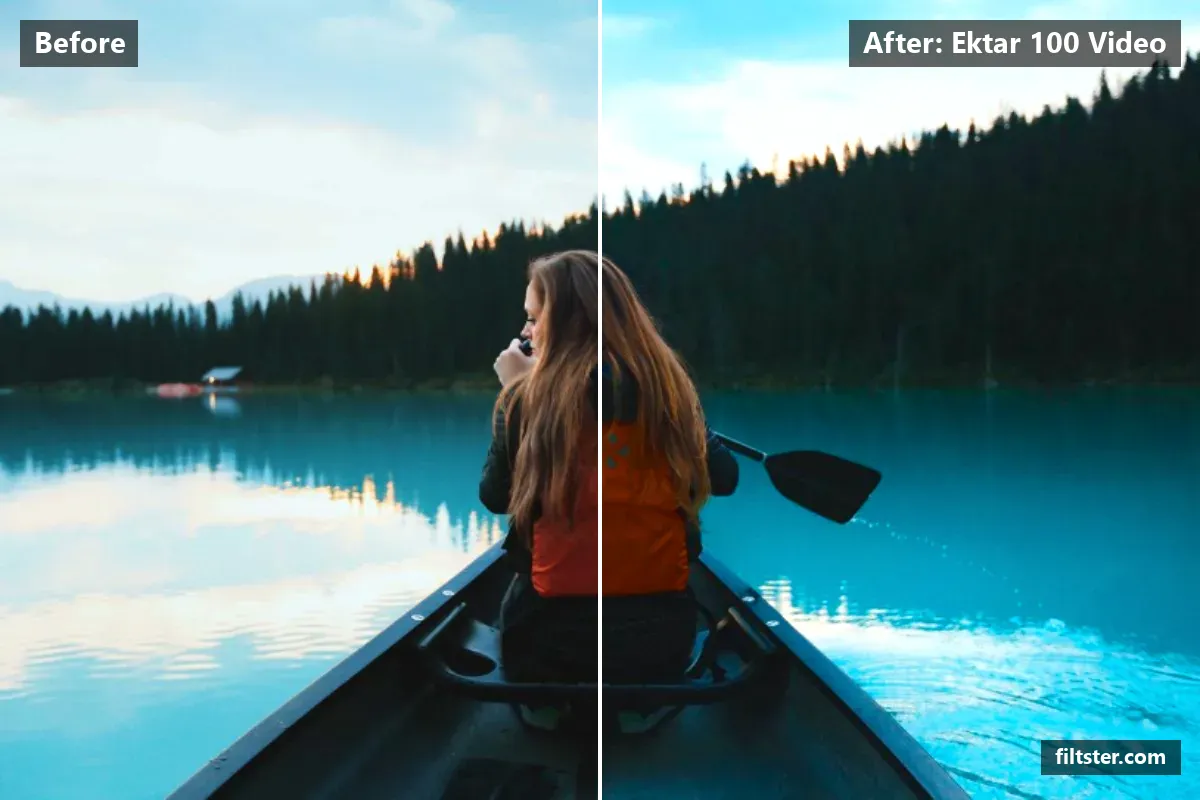 Ektar 100 Video filter before and after. Adds strong contrast and recovers bright highlights.