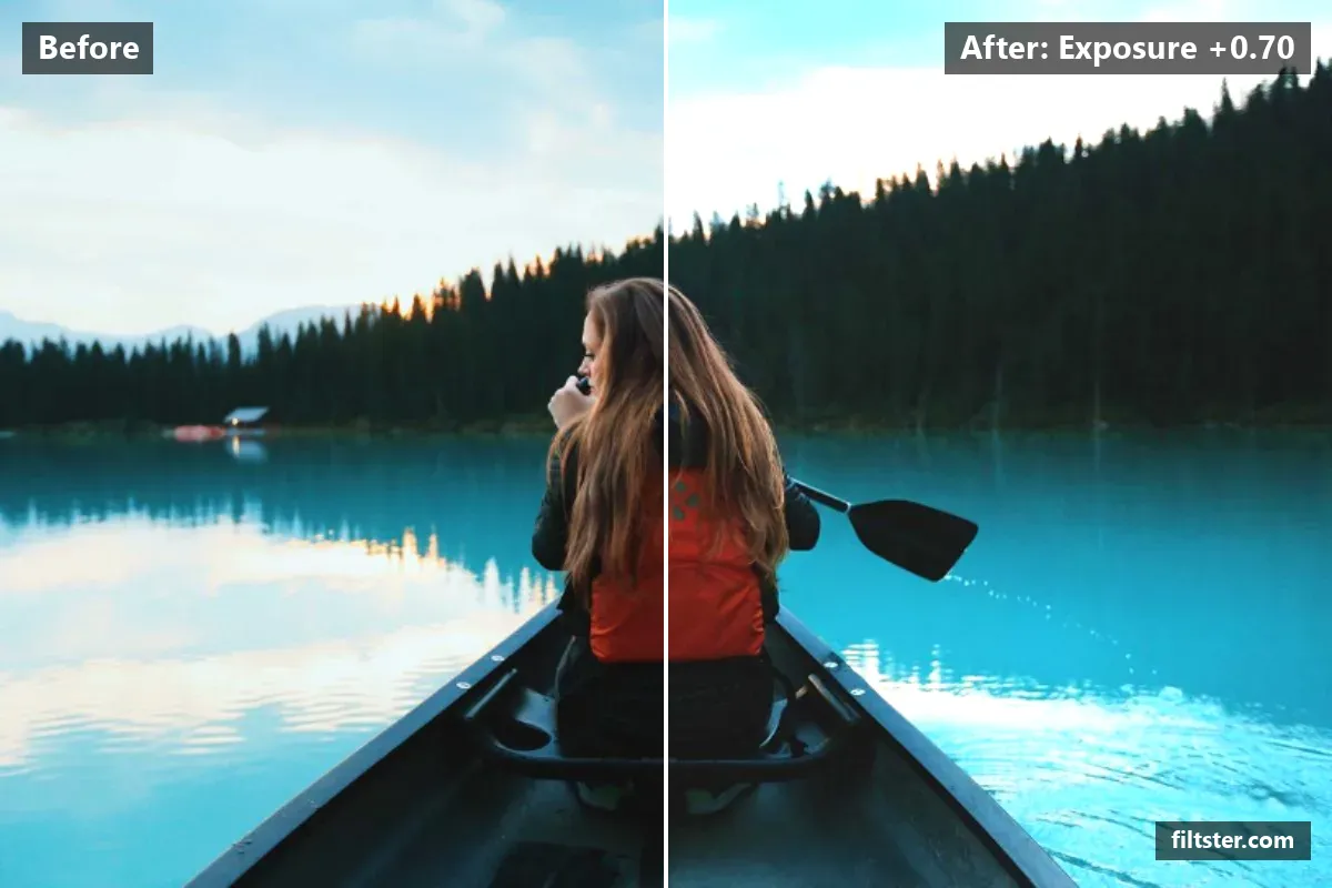Exposure +0.70 filter before and after. Brightens the whole frame.