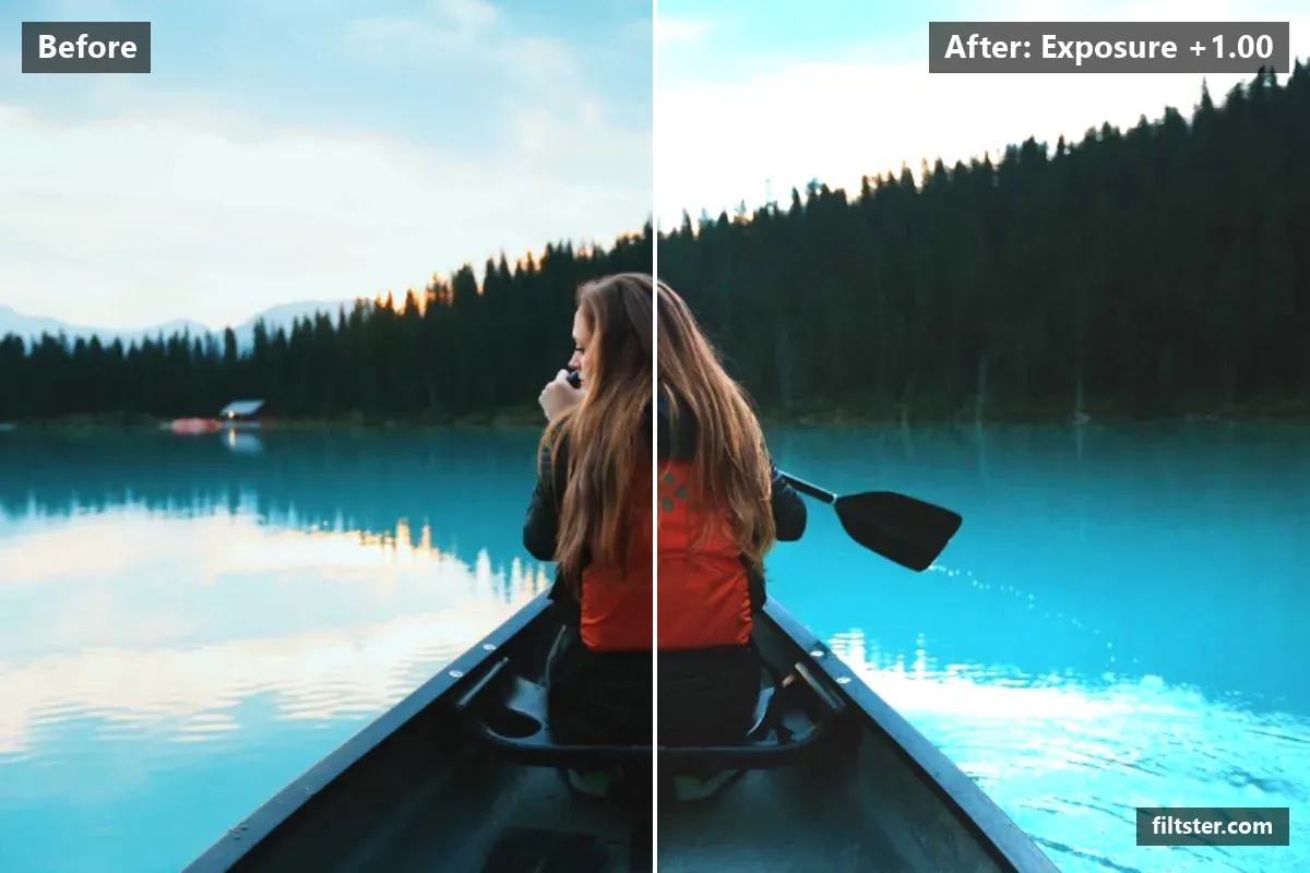 Exposure +1.00 filter before and after. Brightens the whole frame.