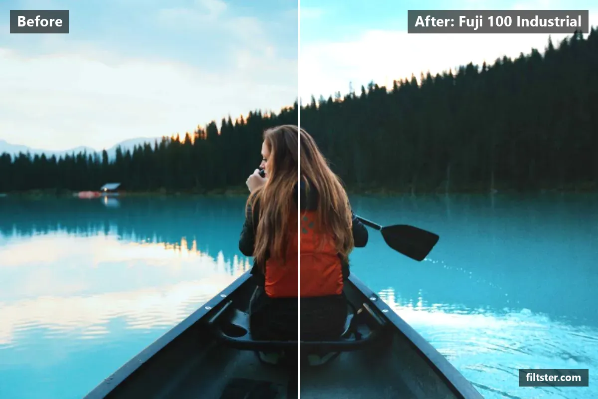 Fuji 100 Industrial filter before and after. Brightens the whole frame.