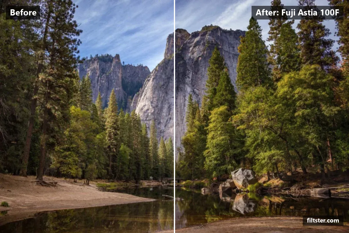 Fuji Astia 100F filter before and after. Softens contrast and recovers bright highlights.