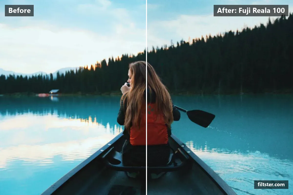 Fuji Reala 100 filter before and after. Adds film grain.