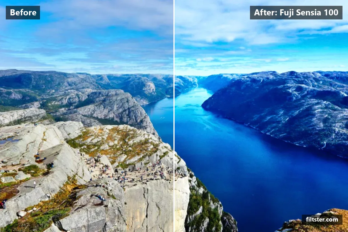 Fuji Sensia 100 filter before and after. A subtle, balanced colour treatment that keeps the photo natural.