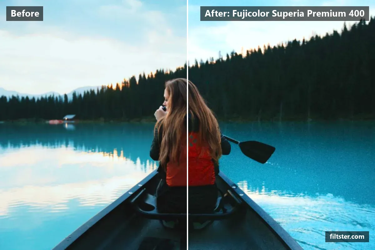 Fujicolor Superia Premium 400 filter before and after. Adds film grain.