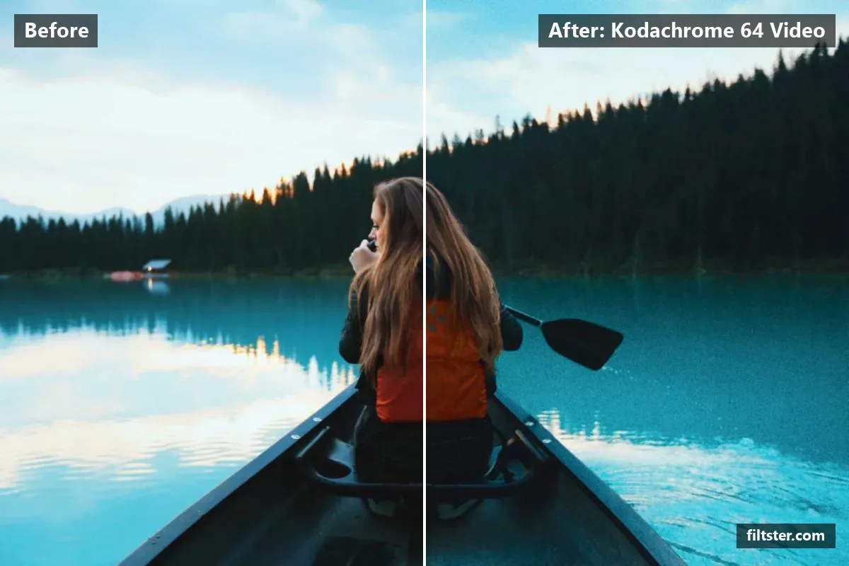 Kodachrome 64 Video filter before and after. Adds film grain.