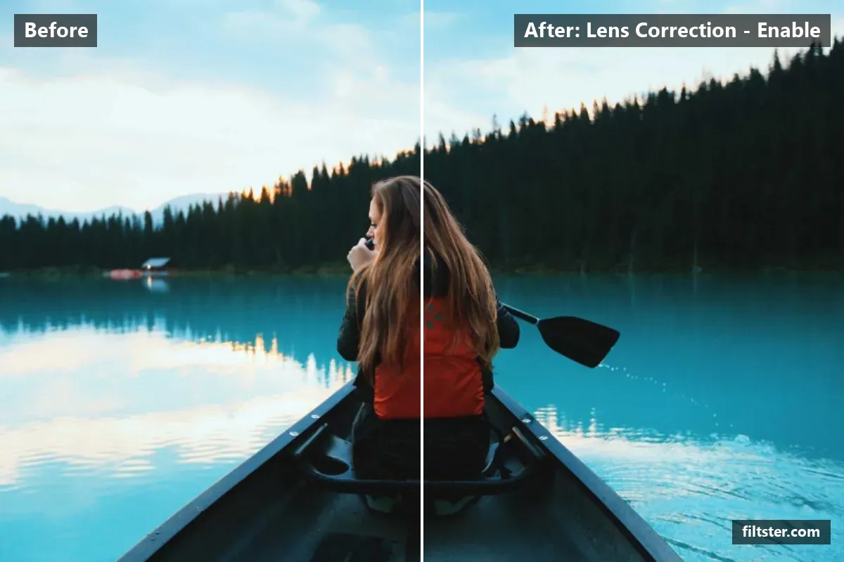 Lens Correction - Enable filter before and after. A subtle, balanced colour treatment that keeps the photo natural.