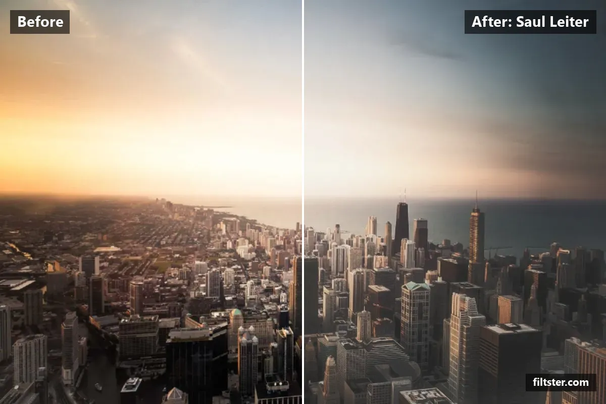 Saul Leiter filter before and after. Recovers bright highlights.