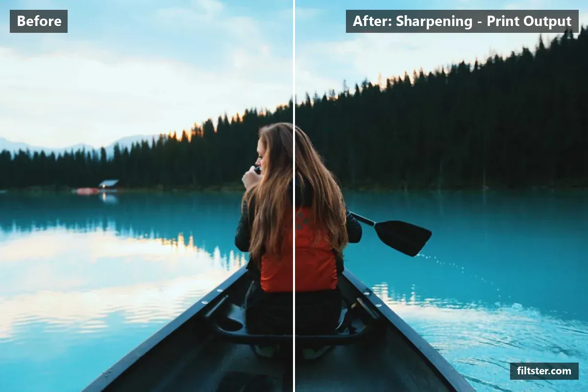 Sharpening - Print Output filter before and after. A subtle, balanced colour treatment that keeps the photo natural.