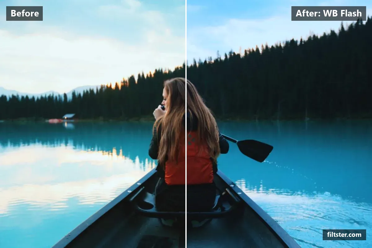 WB Flash filter before and after. Cools the colours down.