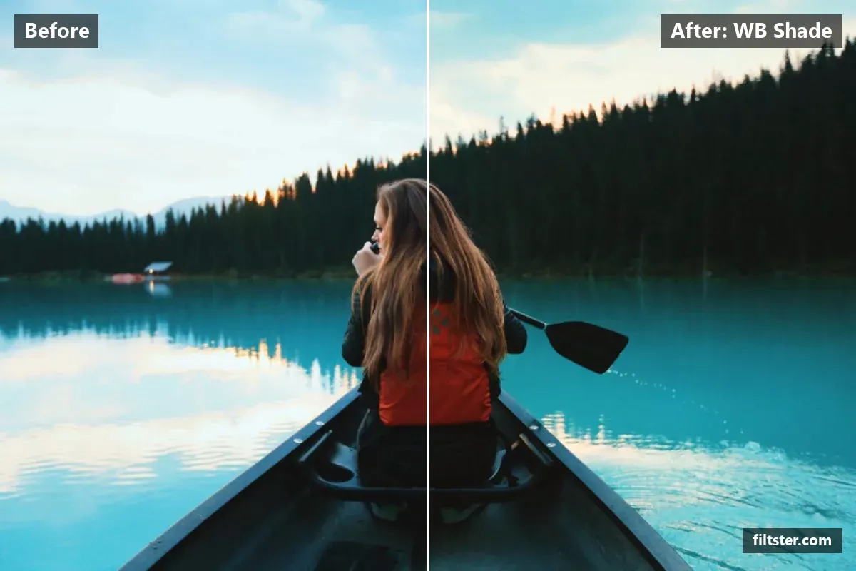 WB Shade filter before and after. Warms up the colours.